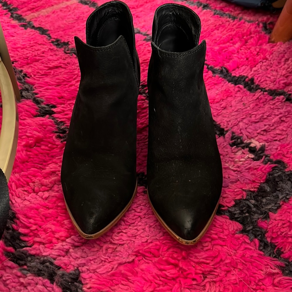Frye Womens Reina Cut Out Black Nubuck Leather Ankle Booties Size 9